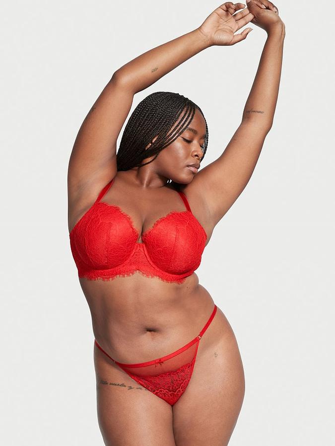 Mesh and Lace V-String Panty image number 0