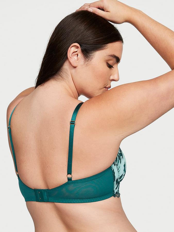 Velvet Ziggy Floral Embroidery Low-Cut Demi Bra image number 1