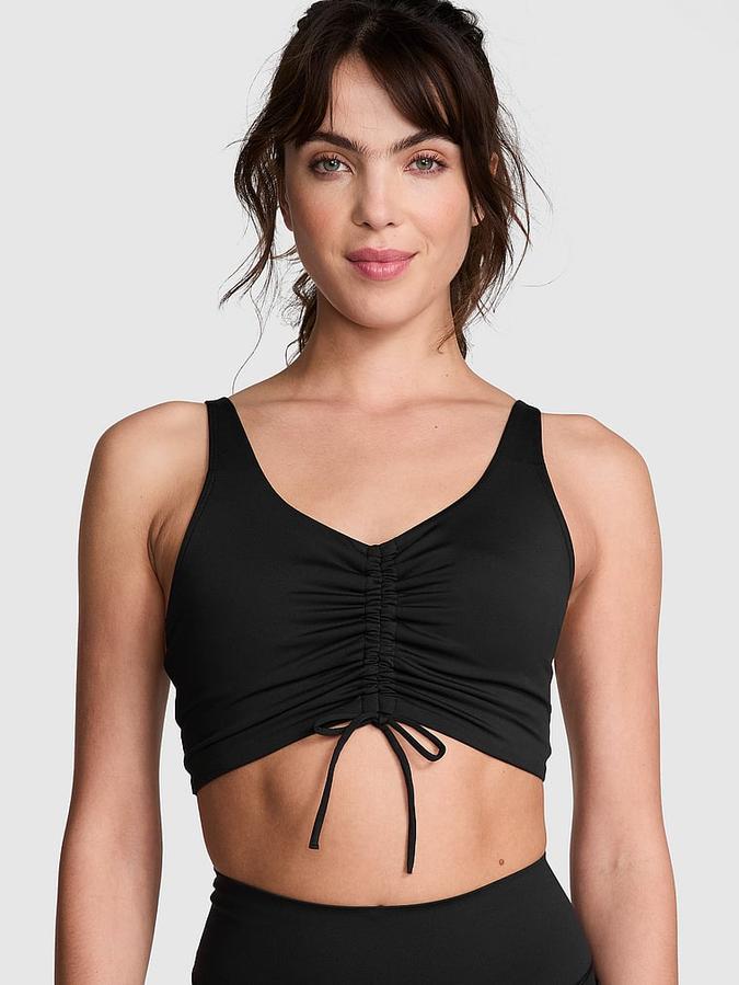 Relay Ruched Plunge Sports Bra