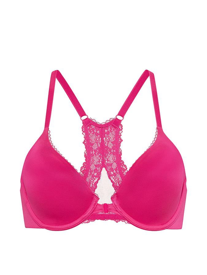 Lightly Lined Lace Racerback Full-Coverage Bra image number 2