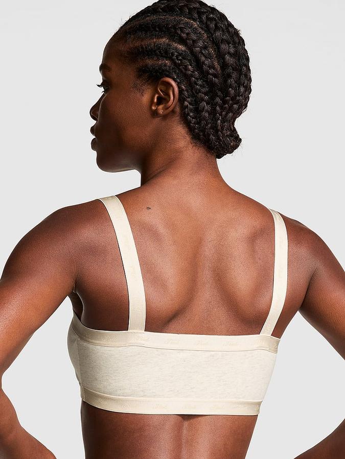 Cotton Logo Straight Neck Bralette image number 1