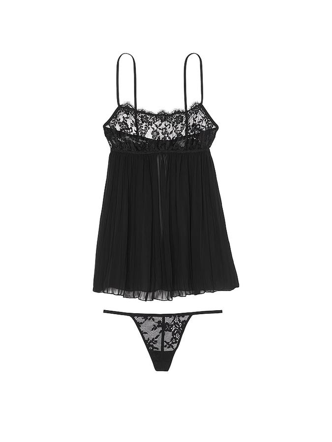 Dare to Dream Lace Pleated Babydoll Set image number 2