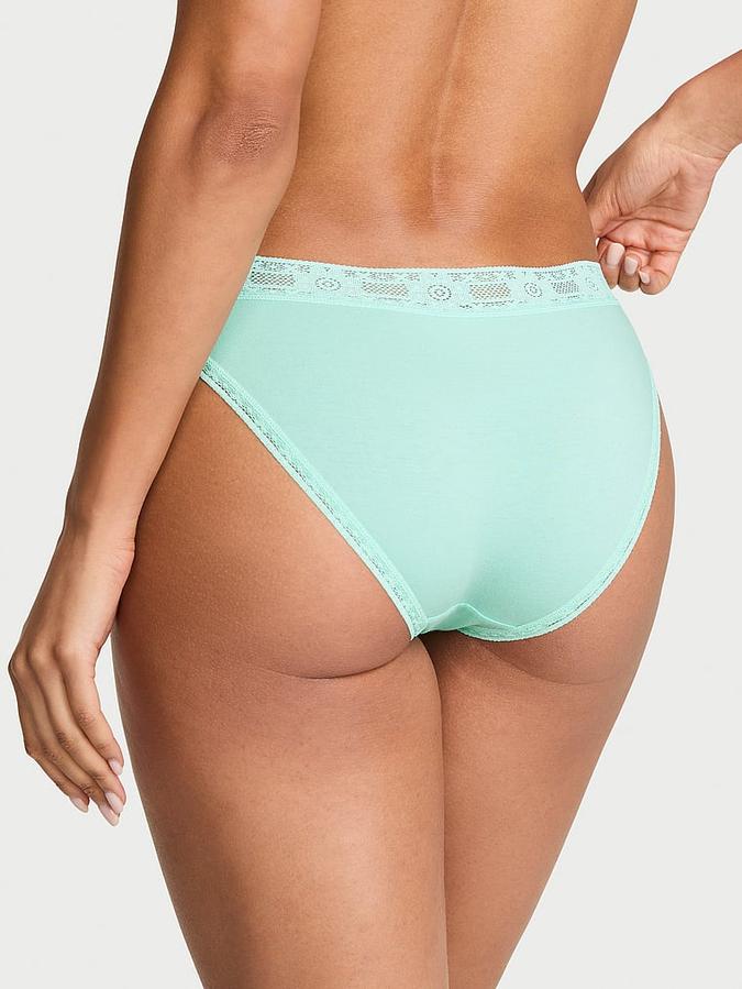 Cotton Lace-Trim Bikini Panty