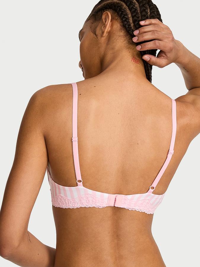 Cotton Lace-Trim Lightly Lined Demi Bra