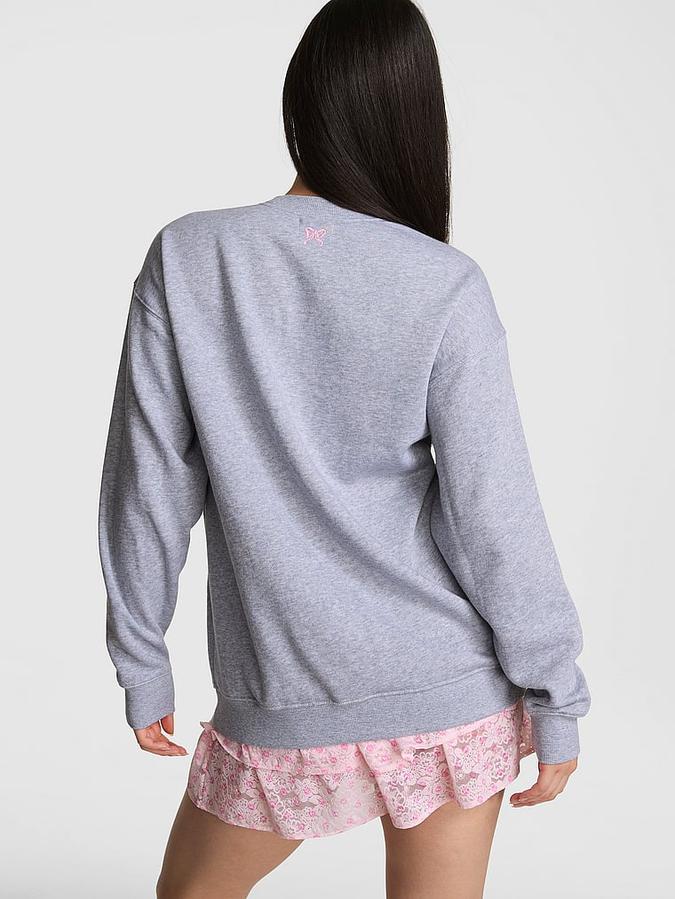 PINK x LoveShackFancy Oversized Crew Sweatshirt image number 1