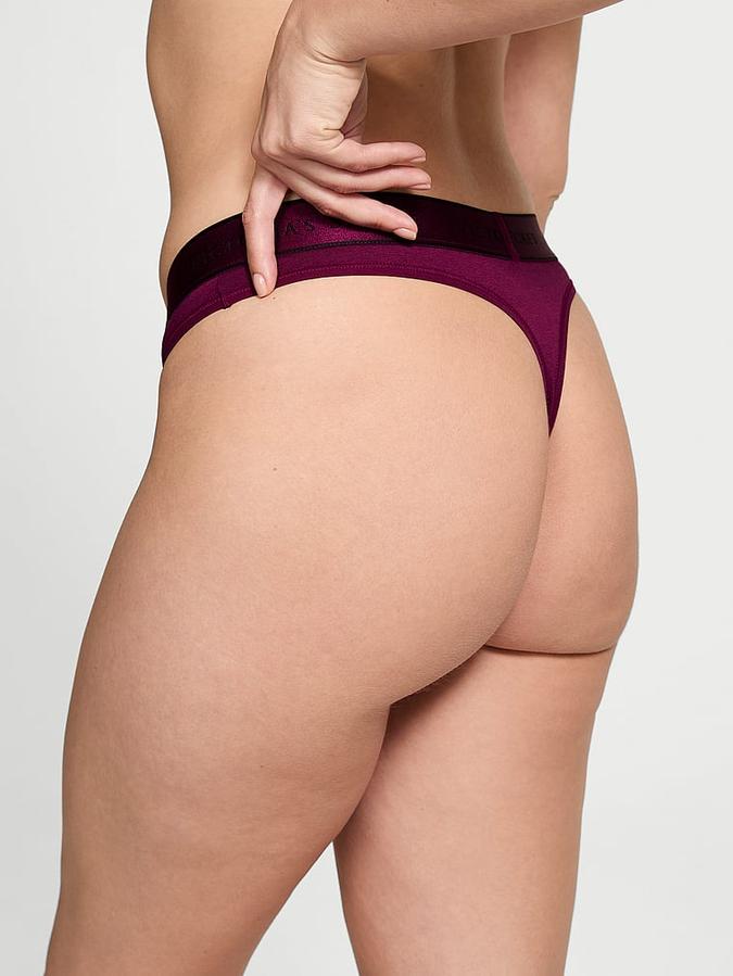 Logo Cotton Thong Panty