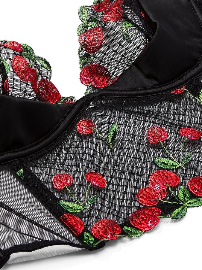 Cherry Embroidery Quarter-Cup Corset Top image number 3