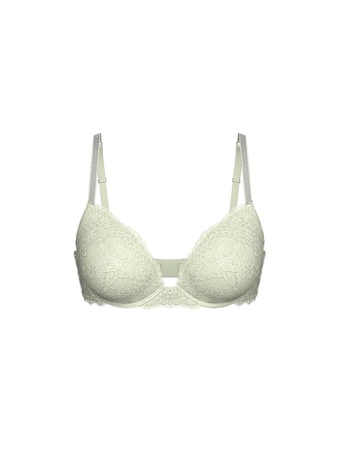 Twinkle Silver Lace Push-Up Bra image number 2