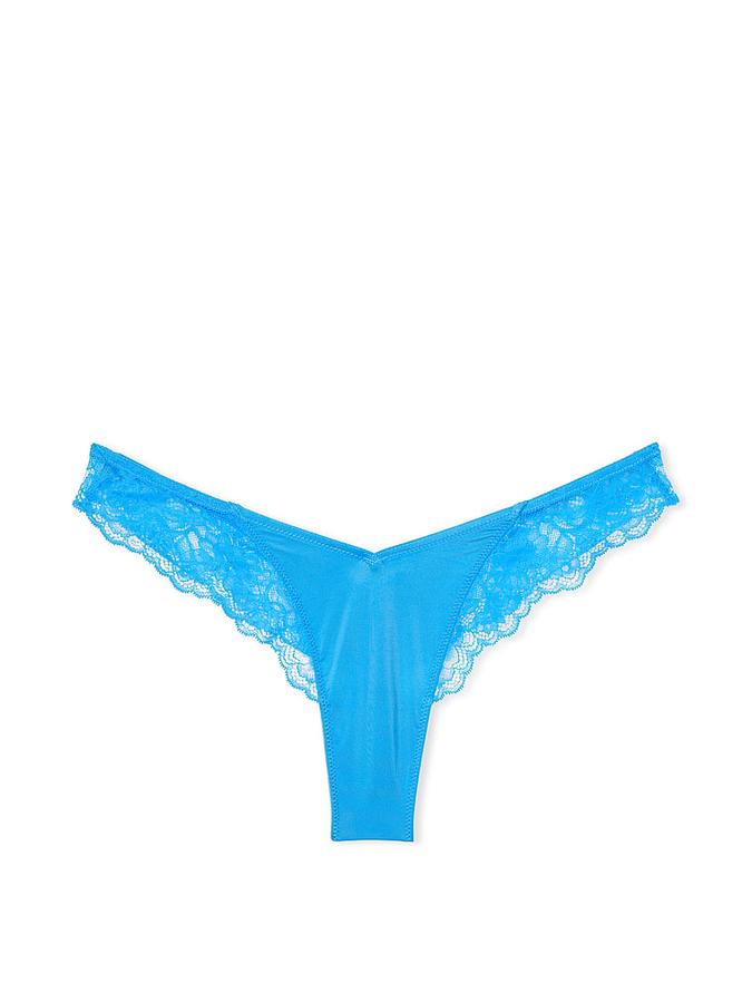 Rose Lace-Trim High-Leg Thong Panty image number 2