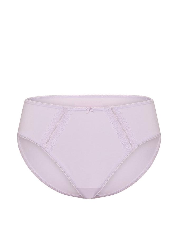Cotton Lace-Trim High-Leg Brief Panty image number 2