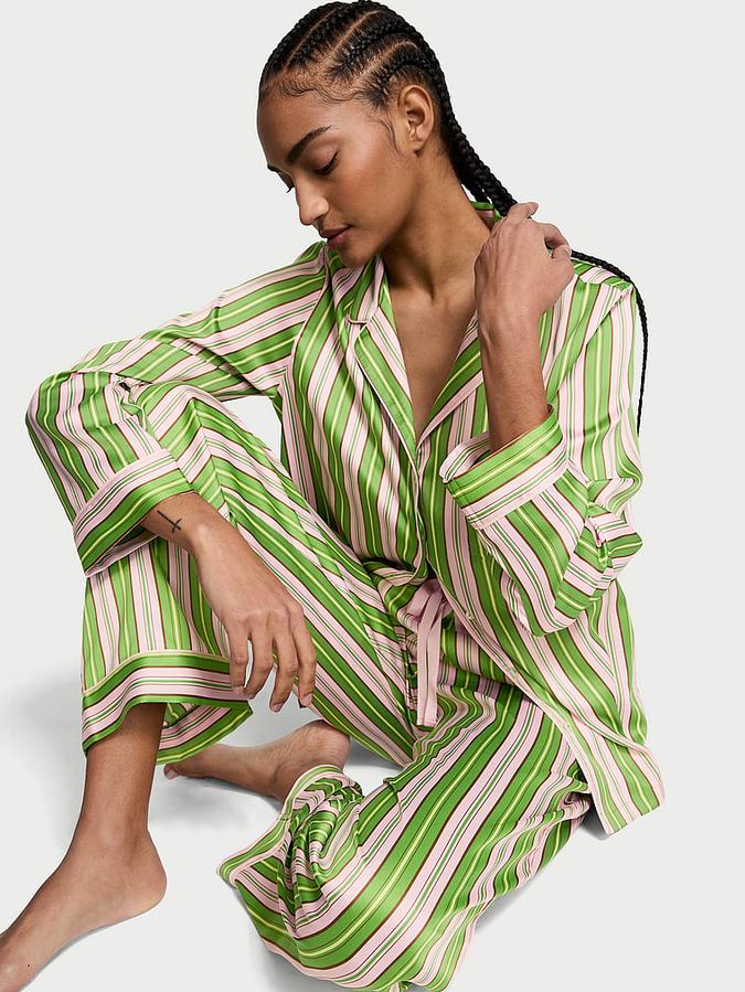 Glazed Satin Long Pajama Set