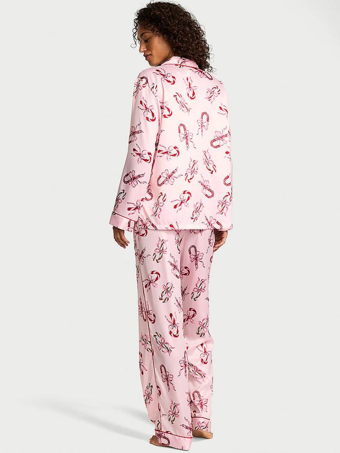 Glazed Satin Long Pajama Set