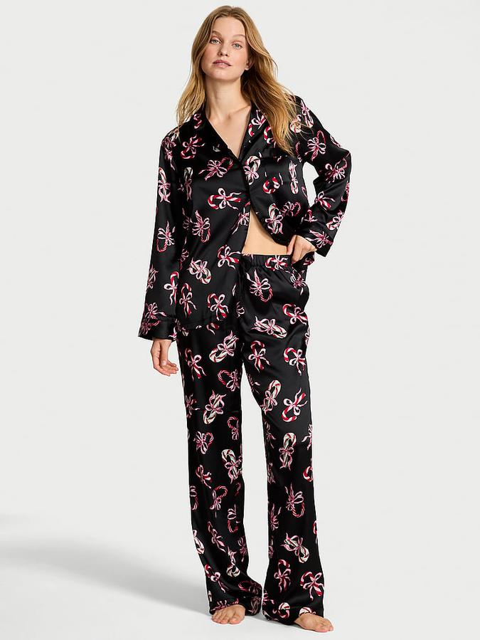 Glazed Satin Long Pajama Set
