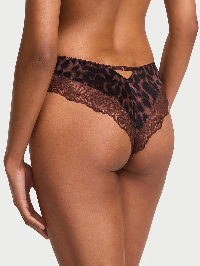 Rose Lace-Trim High-Leg Cheeky Panty