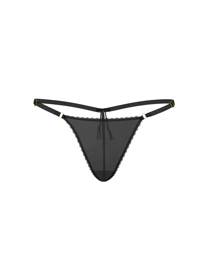Electric Orchid Satin Tassel V-String Panty image number 2