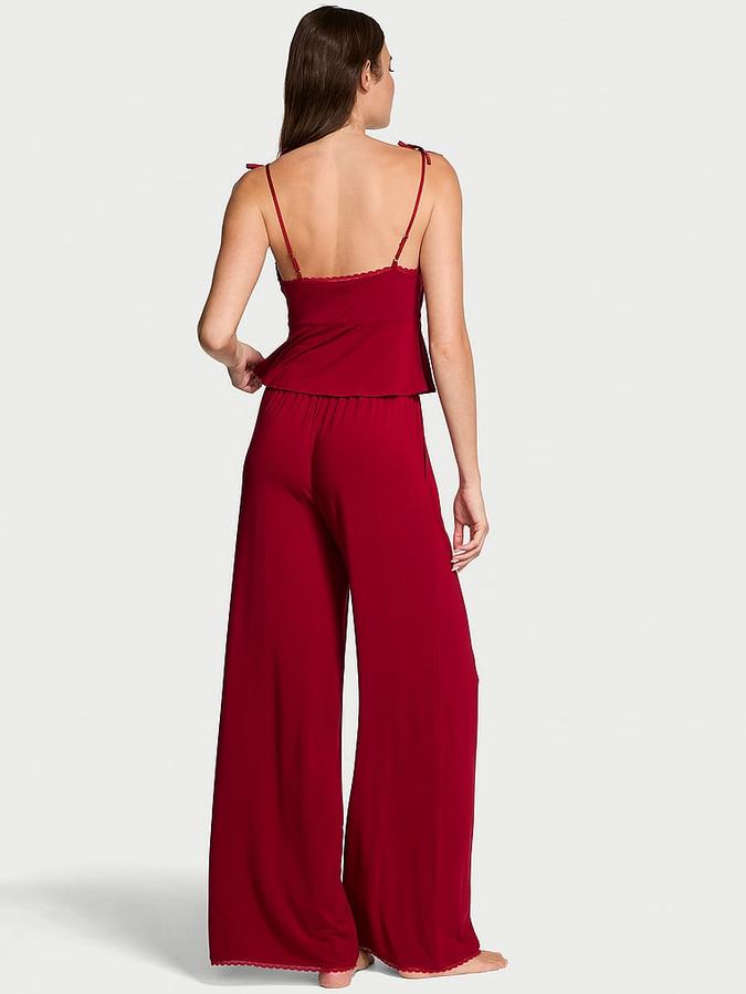Modal Soft Bow Cami & Wide-Leg Pant Set