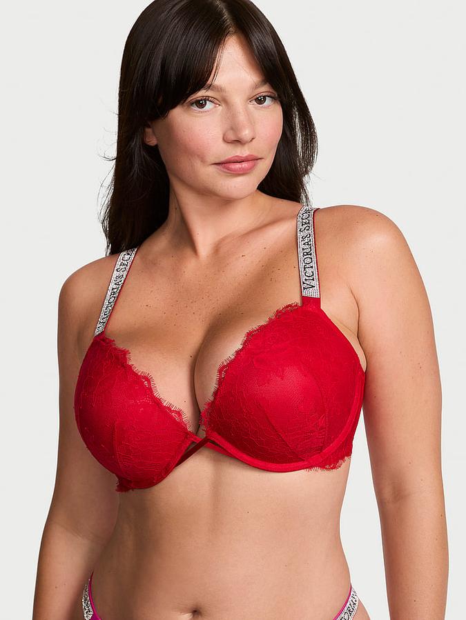 Shine Strap Lace Push-Up Bra