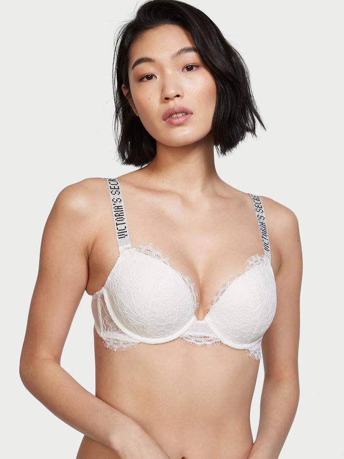 Lace Shine Strap Push-Up Bra image number 0
