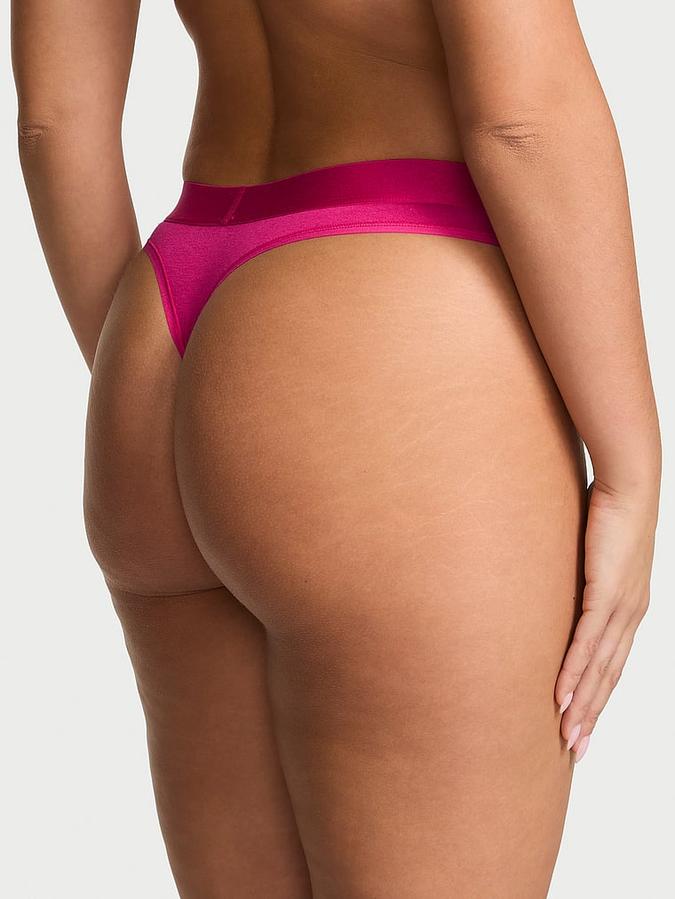 Logo Cotton Heart Shine Patch Thong Panty