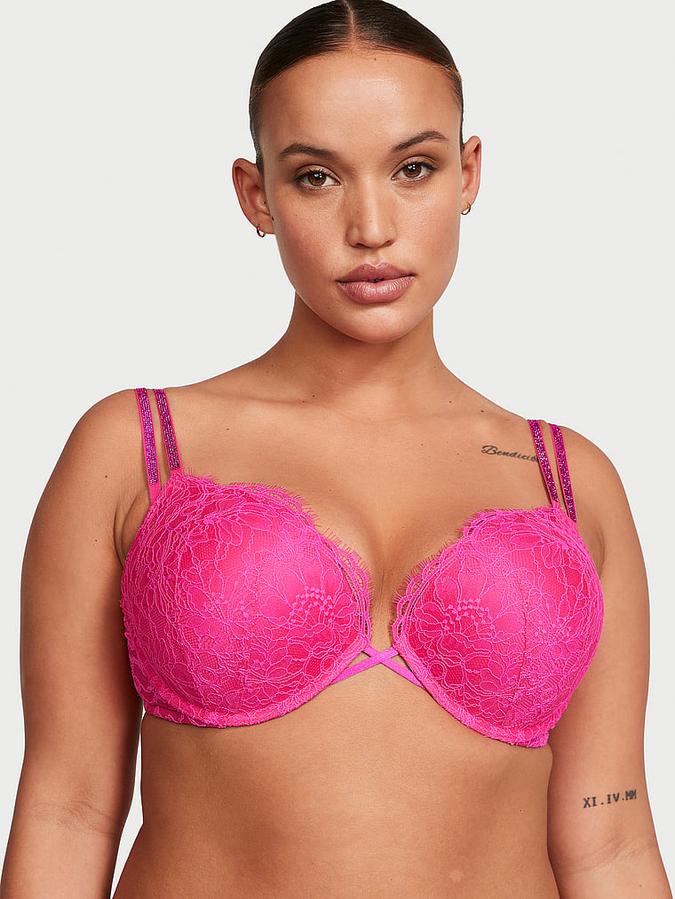 Bombshell Add-2-Cups Shine Strap Lace Push-Up Bra image number 0
