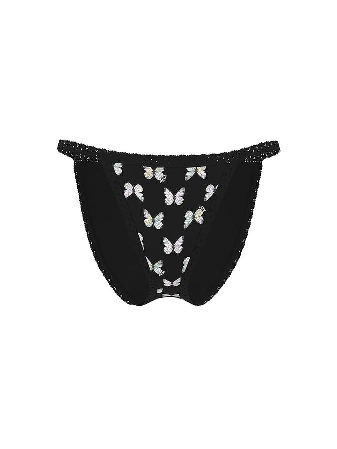 Cotton Lace Trim String Bikini Panty image number 2