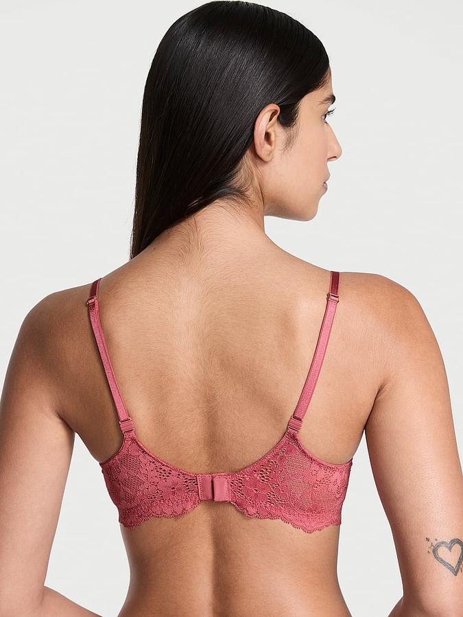Pink Lace Lightly Lined Classic Coverage Demi Bra Lace Lightly Lined Classic Coverage Demi Bra