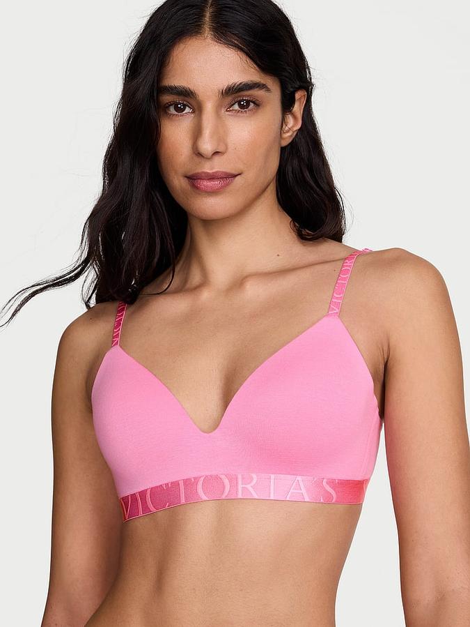 Cotton Exploded Logo Lightly Lined Wireless Bra