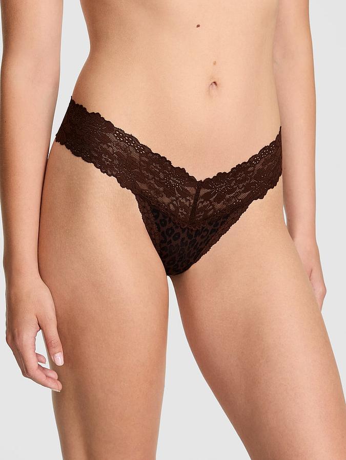 Wink Lace-Trim Thong Panty image number 0