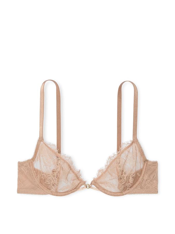 Rose Lace Unlined Low-Cut Demi Bra image number 2