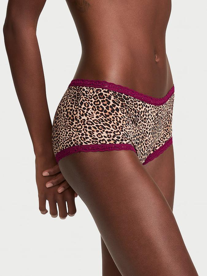 Cotton Lace-Trim Boyshort Panty