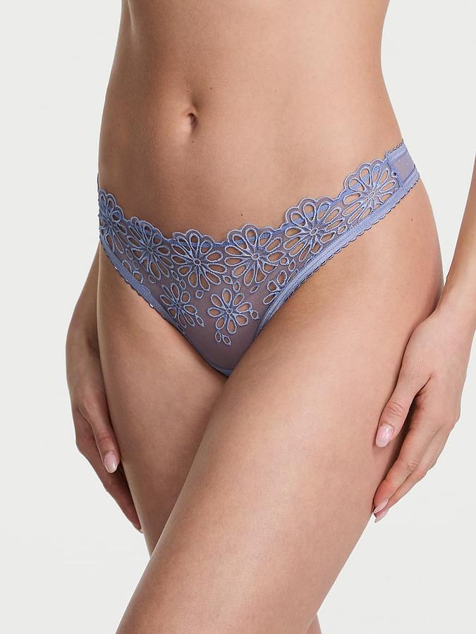 Eyelet Mesh Thong Panty image number 0