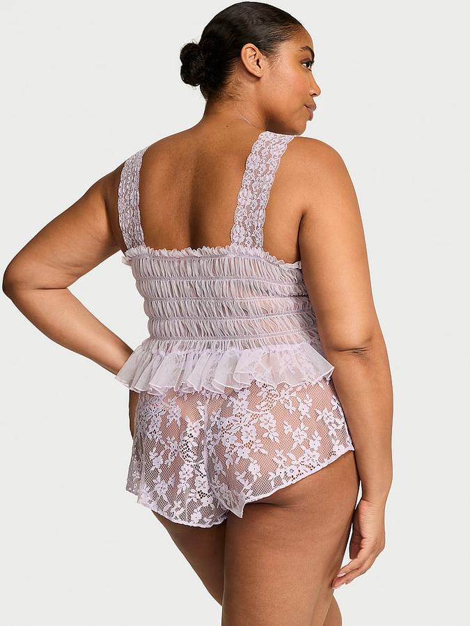 Dare to Dream Lace Sheer Cami & Flutter Short Set image number 1
