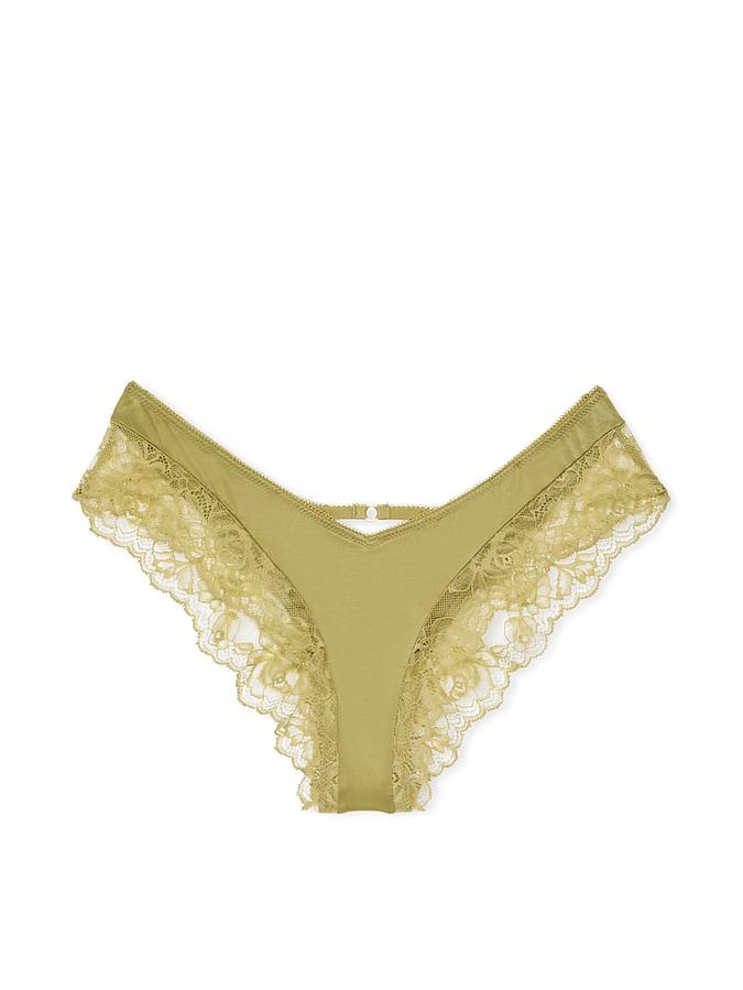 Rose Lace-Trim High-Leg Cheeky Panty image number 2