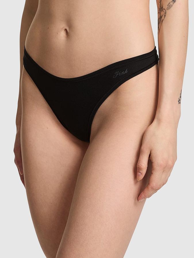 Cotton High-Leg Thong Panty image number 0