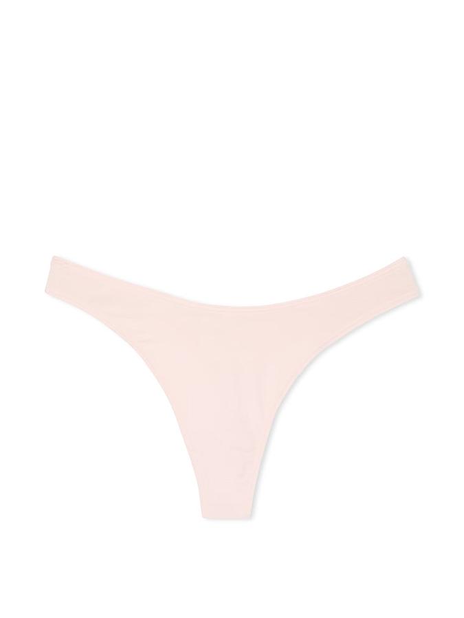 Body by Victoria Stretch Cotton High-Leg Scoop Thong Panty image number 1