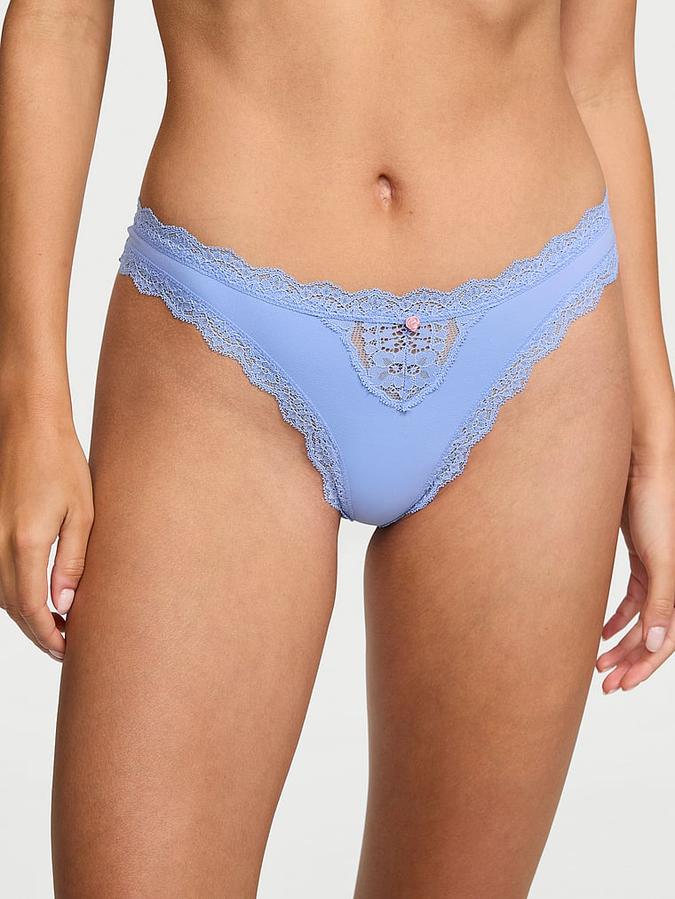Lace-Trim Thong Panty image number 0