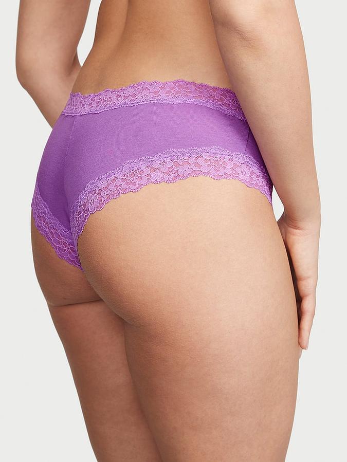 Lace-Waist Cotton Cheeky Panty image number 1