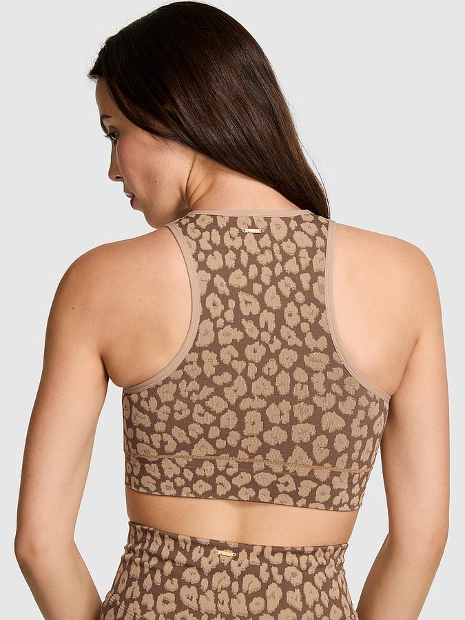 Brown Seamless Contour High-Neck Sports Bra Seamless Contour High-Neck Sports Bra