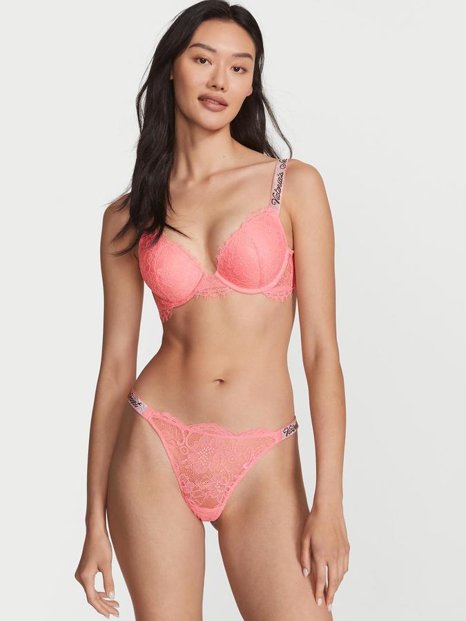 Shine Strap Lace Thong Panty image number 0