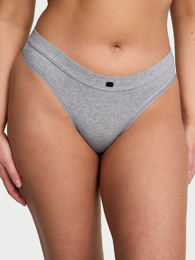 Logo Cotton Thong Panty image number 0