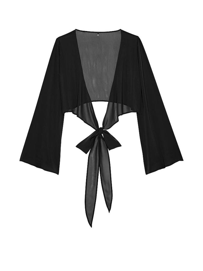 Sheer Crinkle Wrap Top image number 2