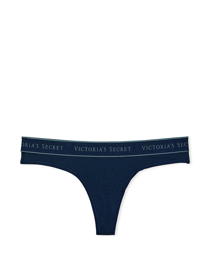 Logo Cotton Thong Panty image number 1