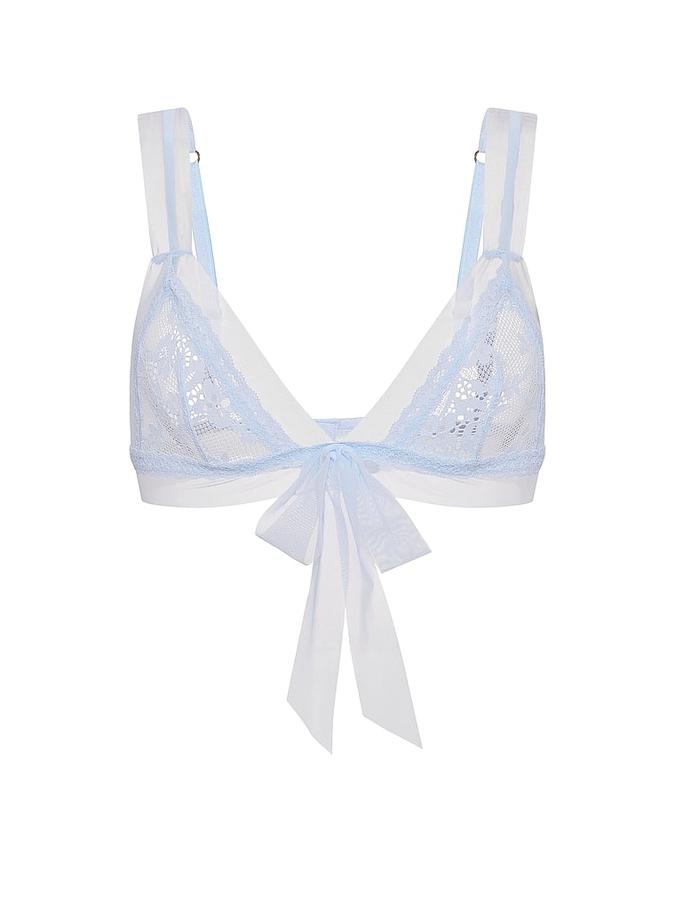 Lace Mesh-Trim Triangle Bralette image number 2