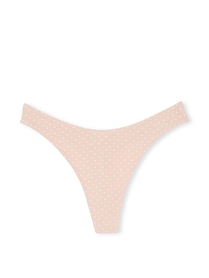 Stretch Cotton High-Leg Scoop Thong Panty