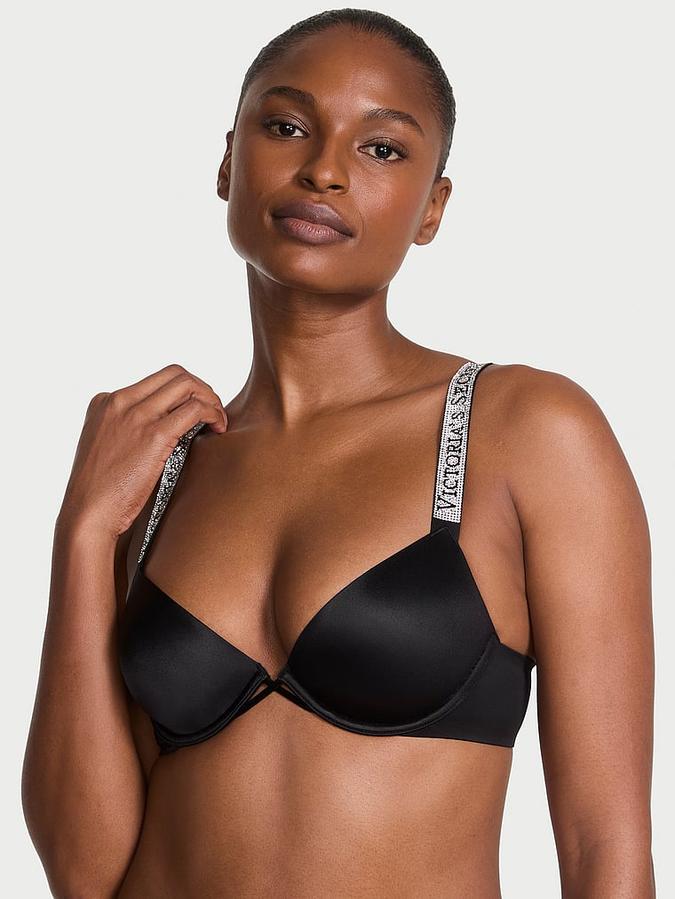 Logo Shine Strap Lightly Lined Low-Cut Demi Bra