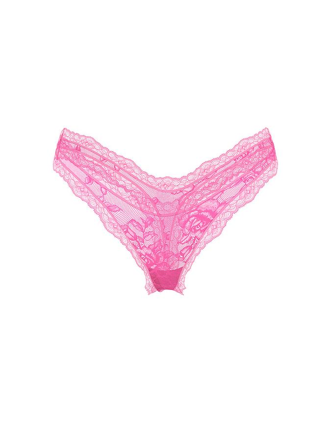 Rose Lace High-Leg Thong Panty