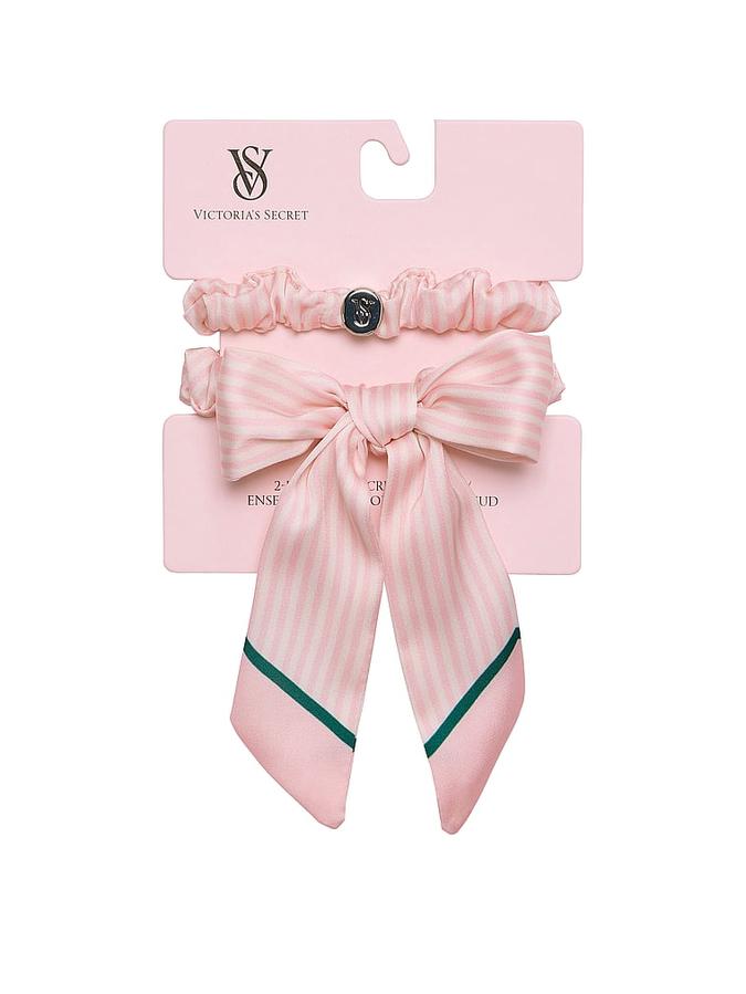 2-Pack Heritage Stripe Bow Scrunchie Set