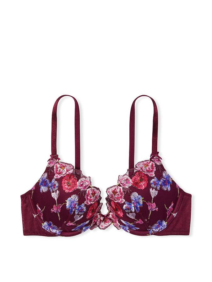 Floral Embroidery Push-Up Bra image number 2