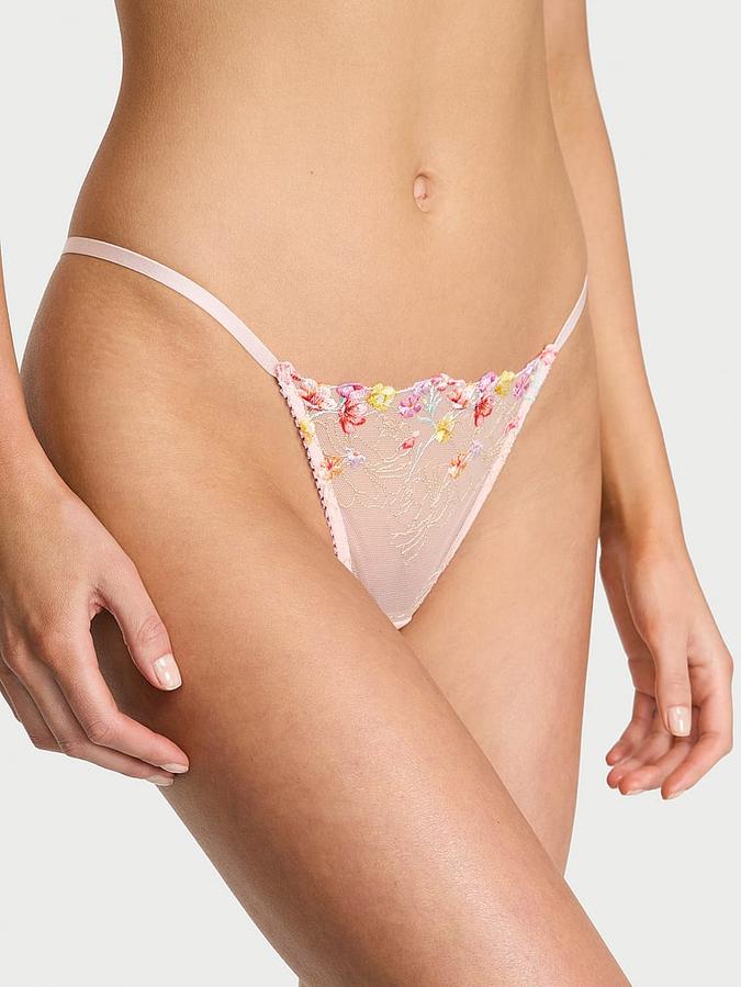 Bloom Embroidery V-String Panty image number 0