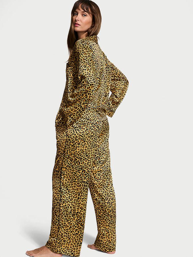 Glazed Satin Long Pajama Set image number 1